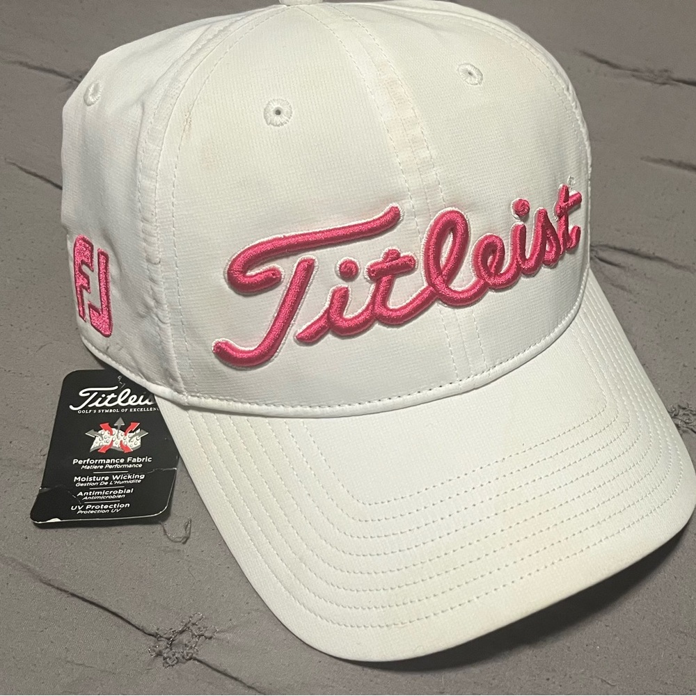 Titleist FootJoy Pro V Adjustable Golf Hat Pink/White